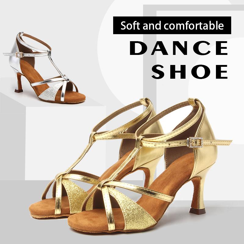 Туфли для латинских танцев для взрослых для девочек и женщин, танцевальные вечеринки, вальс, джаз, нескользящая дышащая танцевальная обувь для латиноамериканских танцев на каблуке 8,5 см