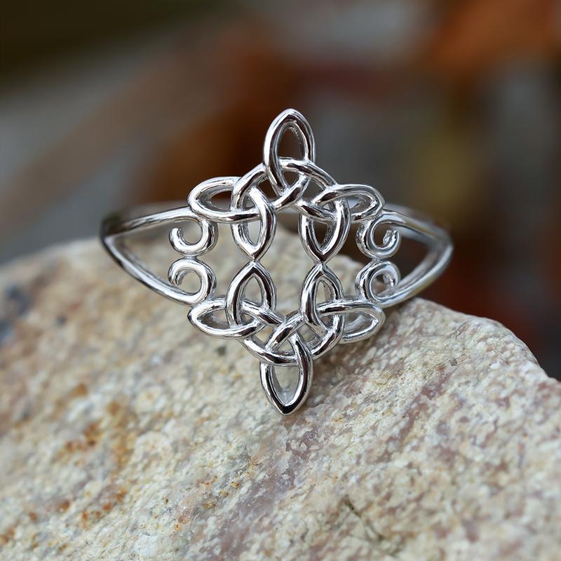 925 стерлингового серебра колдовство кельтские узлы кольца для женщин крест вечности перстни винтажный амулет ювелирные изделия подарок