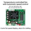 DC 12-50V 30A ШИМ-регулятор скорости с контролем температуры, 2-проводной, 3-проводной, 4-проводной, Универсальный модуль для вентилятора, Отображение оборотов (RPM)