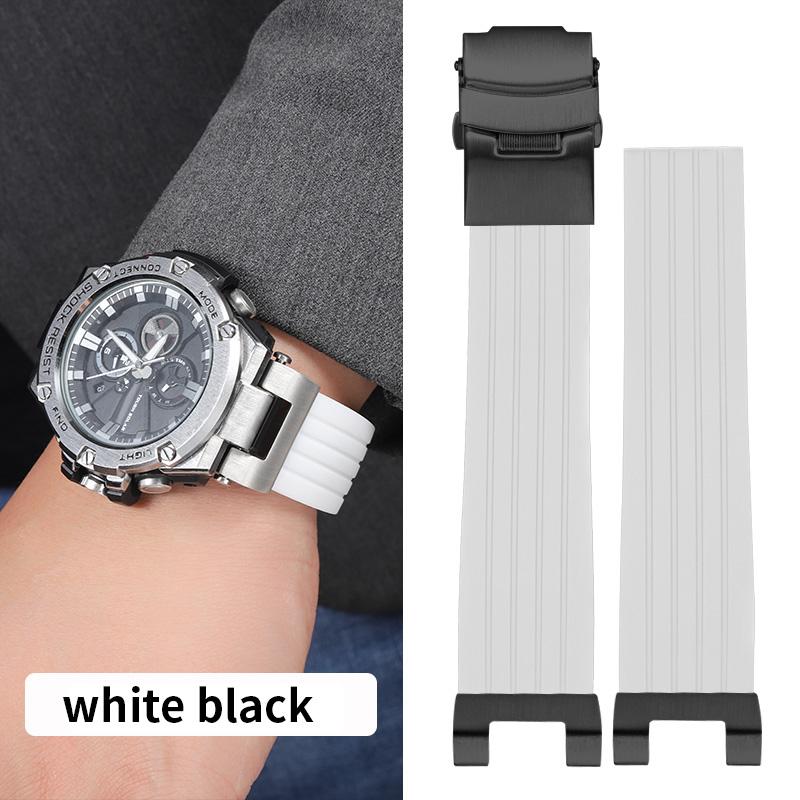 Модифицированный силиконовый ремешок для Casio GSHOCK GST-B100 GST-S130/W300/400G/W110/S120 Спортивный ремешок для дайвинга с адаптером из нержавеющей стали