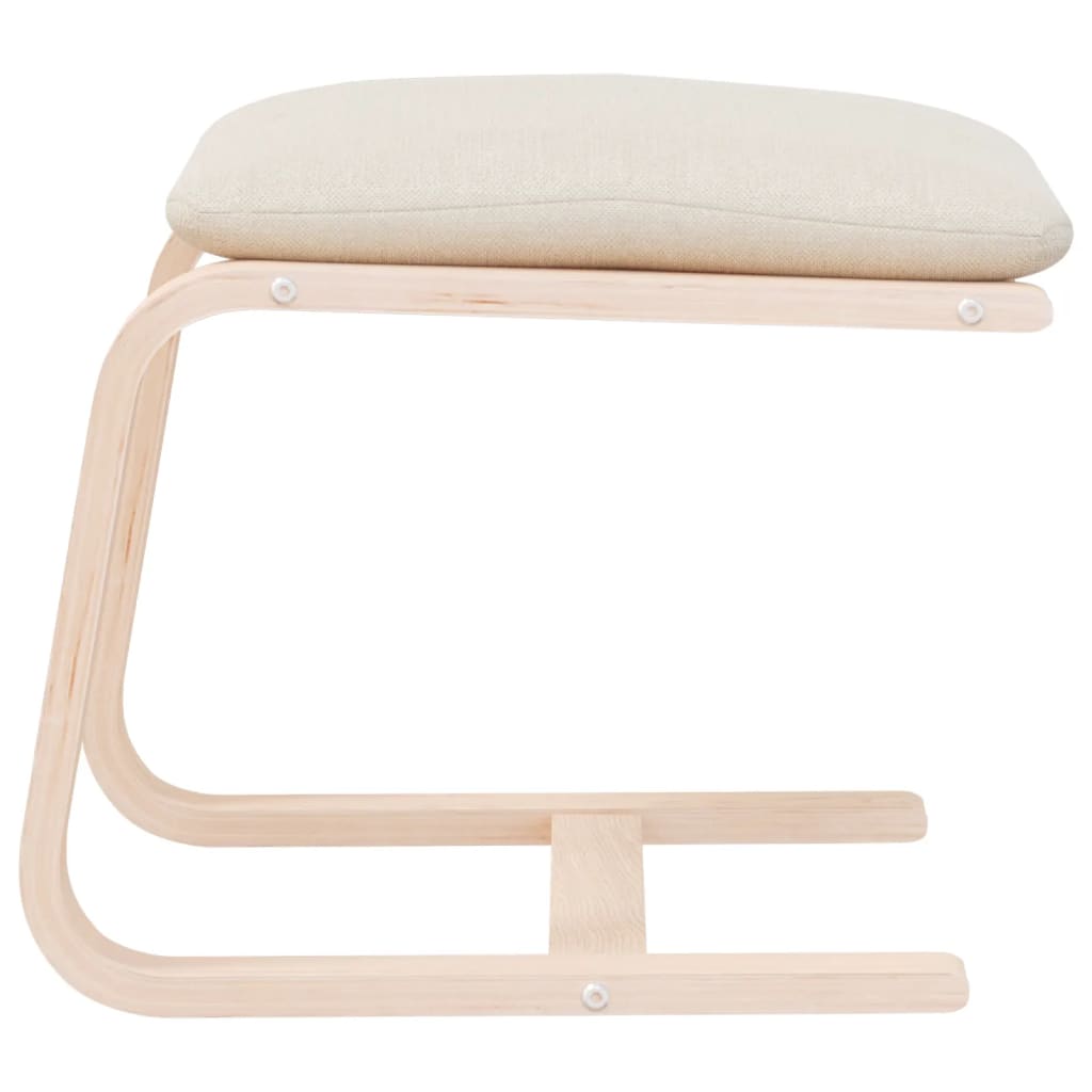 Footstool Cream 51 x 41 x 40 cm Fabric