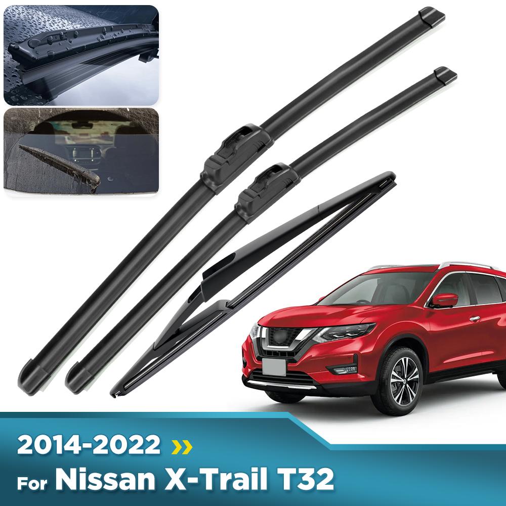 Для Nissan X-Trail T32 2014-2022 2015 2016 2017 Дворник Передние и задние щетки стеклоочистителя Лобовое стекло Щетки для окон 26"+17"+12"
