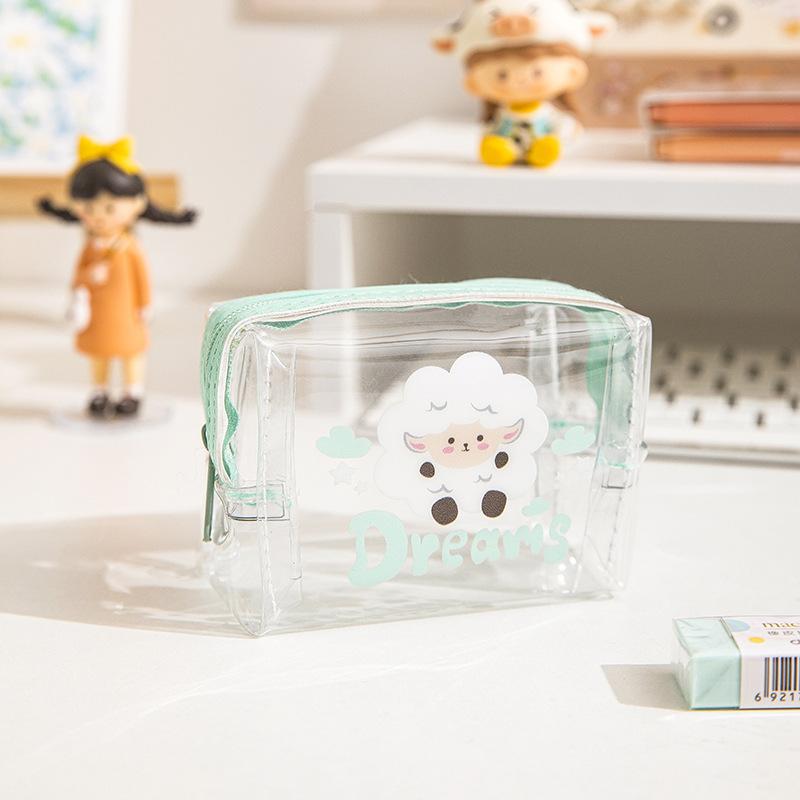 Милый мультяшный зверек, прозрачный ПВХ кошелек для монет, детские мини-портативные наушники, органайзер для кабеля передачи данных, женская водонепроницаемая косметичка