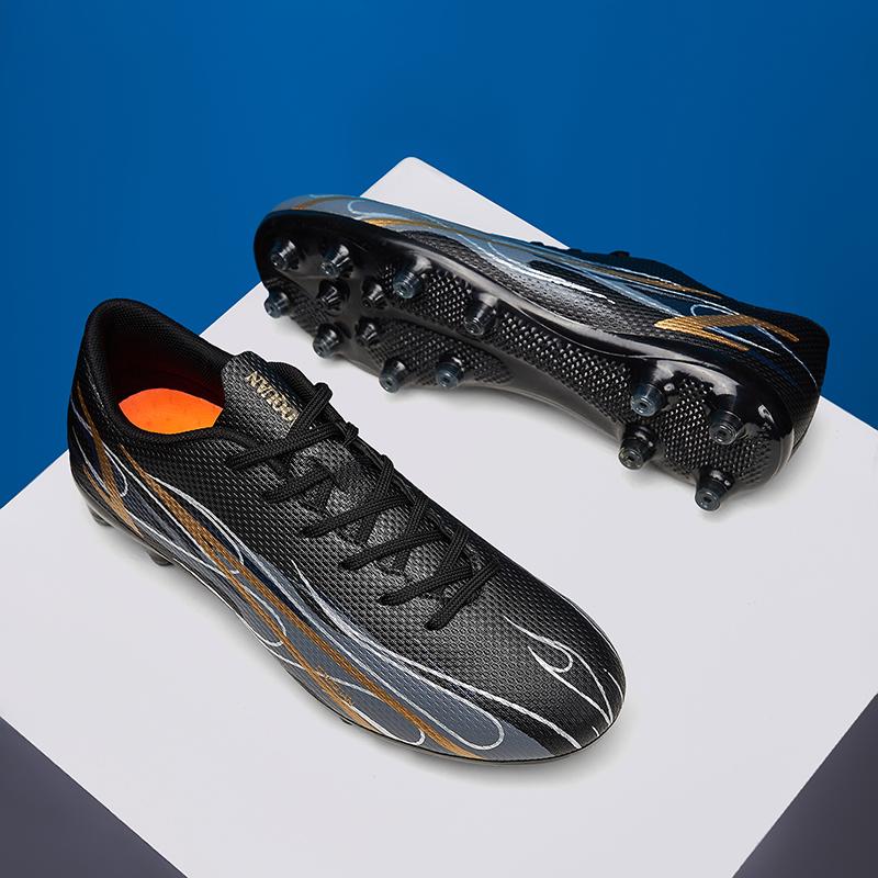 32-47 футбольные бутсы унисекс с низким верхом и длинными шипами для мальчиков и девочек, практичная тренировочная обувь с искусственной травой