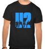Unisex Tees 100% Cotton Men's Women's Tops U2 U 2 Rock Music Logo Black T-SHIRT -1014-