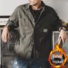 Men's Trendy Retro Khaki Denim Work Shirt - Loose Long-Sleeve