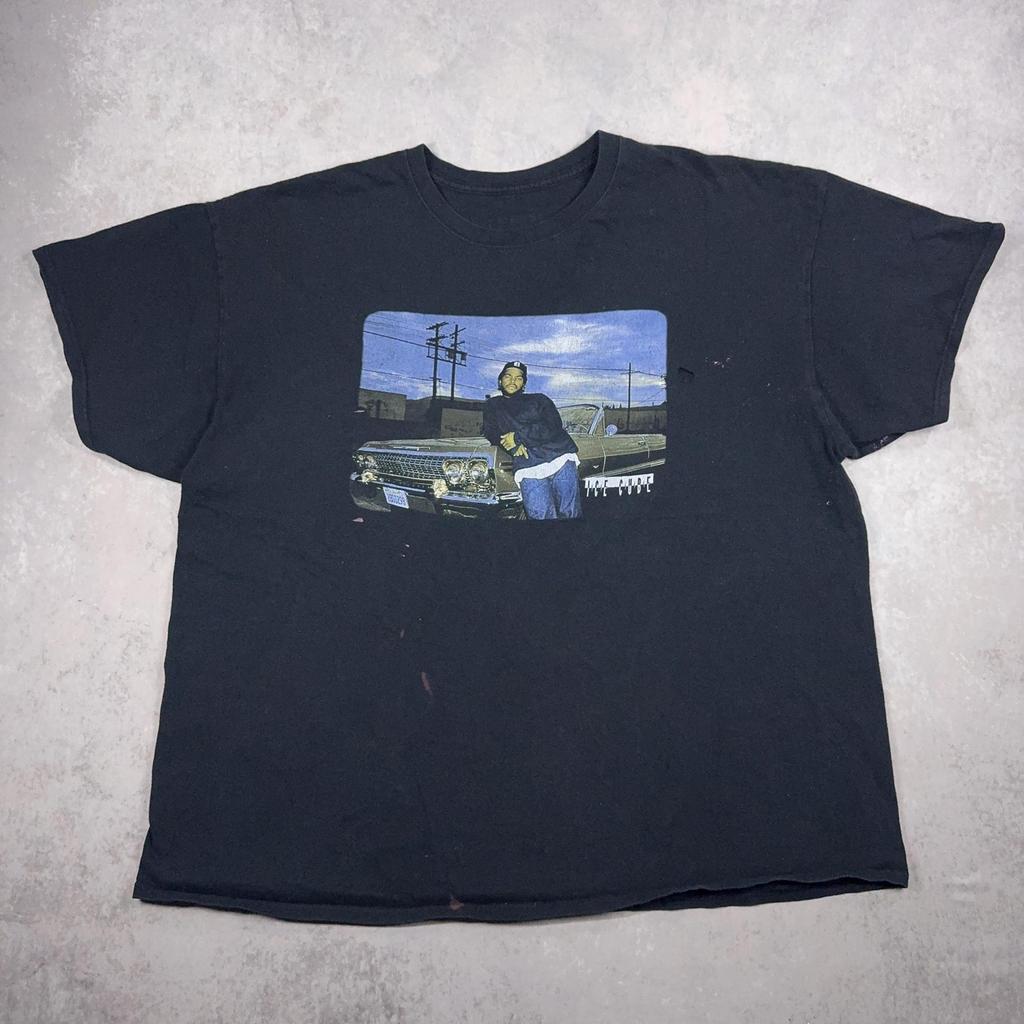 Vintage Ice Cube Graphic T-Shirt and kids tshirt - 90s West Coast Rap Tee, Distressed Black, XL