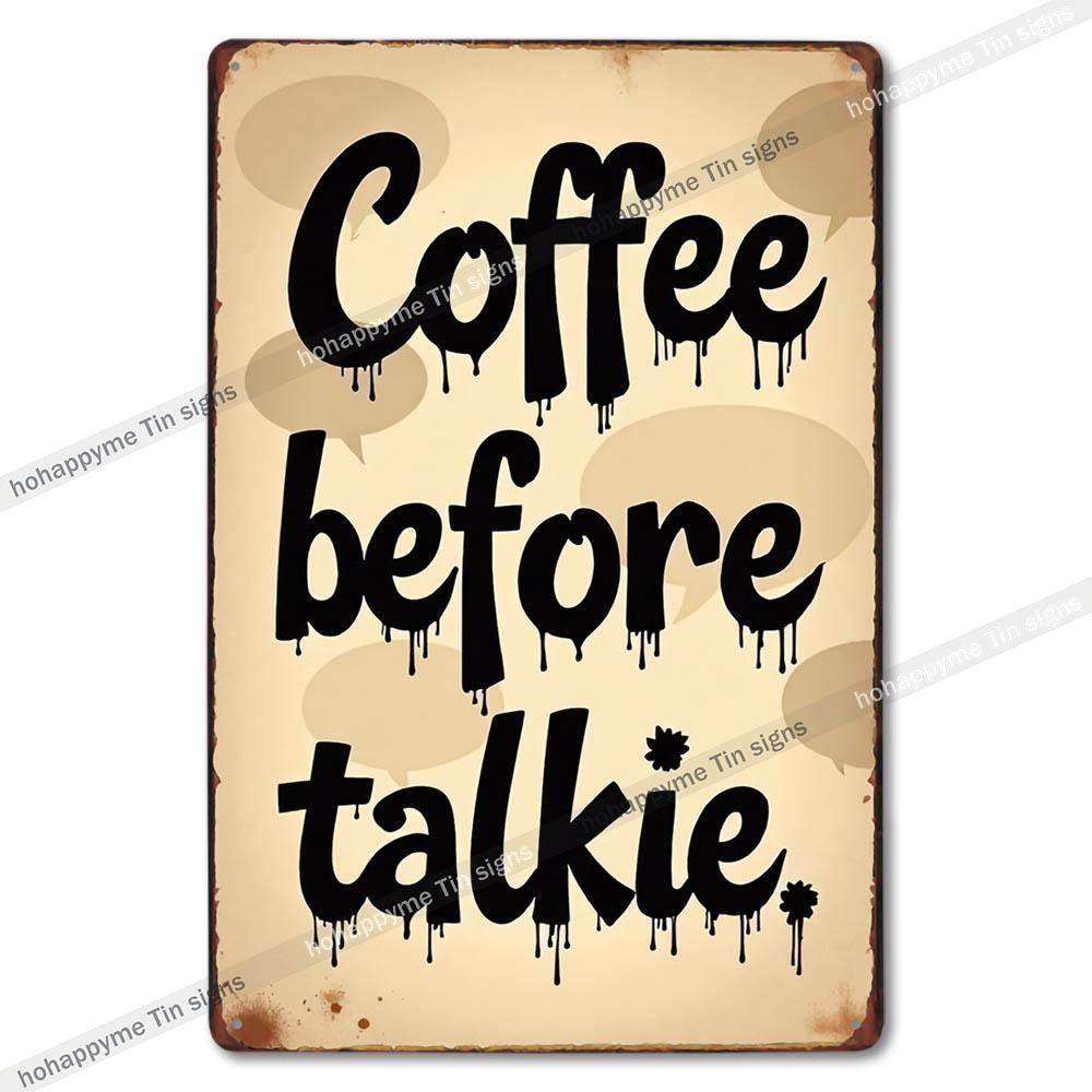 Retro Coffee Metal Tin Sign Vintage Wall Art Decor Grinder Decorative Kitchen Dining Room Home Decor Gift Idea
