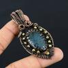Labradorite Handmade Copper Wire Wrap Pendant 2.87" N2w95