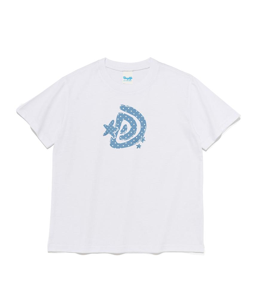 DAYLIFE Dot Splash D-Logo Women'S Short Sleeve T-Shirt (White)