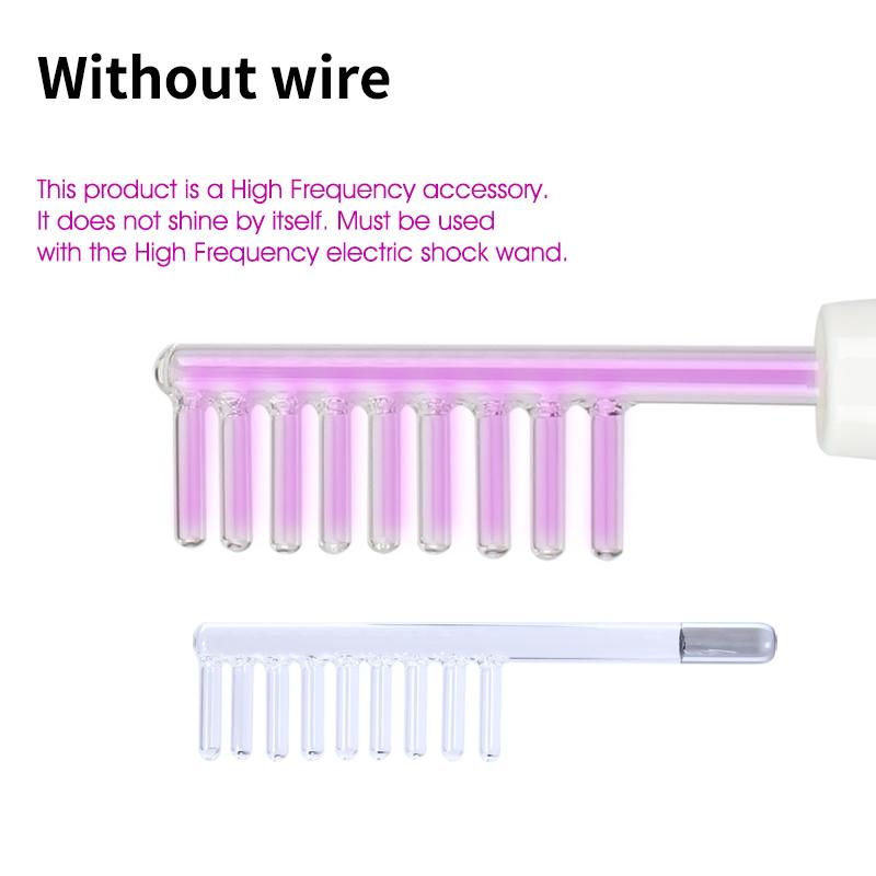 1 шт., высокочастотный аргоновый электрод для лица, насадка-насадка для трубок, массажер для лица, фиолетовый свет, уход за кожей лица, фиолетовый