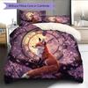Fox and Flowers Pattern Bedding Home Decoration Birthday Gift (1 * duvet cover + 2 * pillowcase, without core)