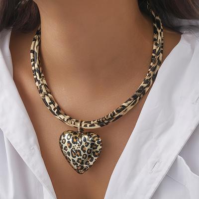 Модная подвеска Love Leopard из многослойной кожаной веревки, персонализированная цепочка для ключицы