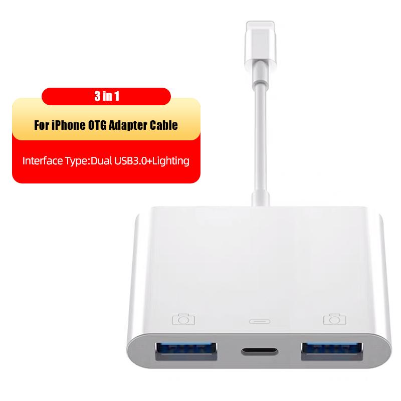 Адаптер OTG для освещения в USB3.0, конвертер для мыши, клавиатуры, U-диска, камеры, CardReader, конвертер данных для iPhone X XS 11 12 13 14 Pro 8 7