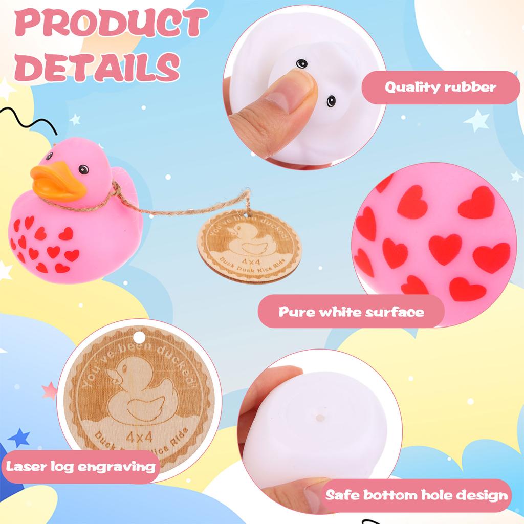 12 Pcs 2 Inch White Blank Rubber Ducks Wooden Cards 12 Colors Of Pens Creative Rubber Ducks Float Mini Rubber Ducks Bath Toys Di
