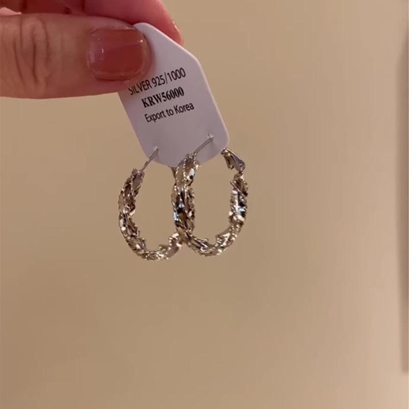 Women Metal Double Layer Hoop Earrings, Light Luxury Plain Circle Ear Buckles, Temperament Large Fashion Ear Jewelry