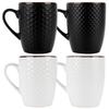 Ceramic Mugs White Black 400 Ml 8 Pcs.
