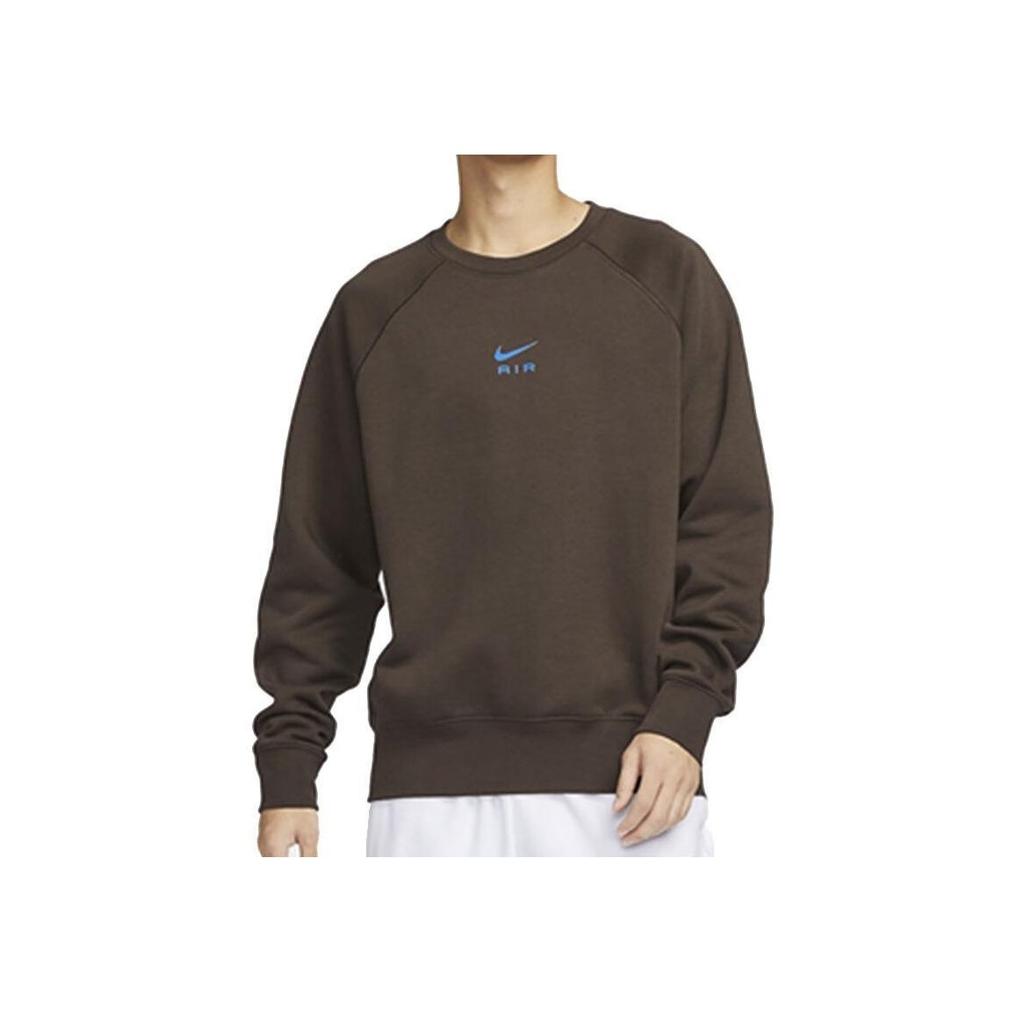 Nike Solid Color Crew Neck Casual Pullover Long Sleeve Sweatshirt Men Sweatshirt Brown FB7204-237