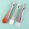 Soft Mask Brush Double Head Silicone Soft Bristle Brush Dual-use Electroplate Facial Mask Cleaning Brush Facial Beauty Tool
