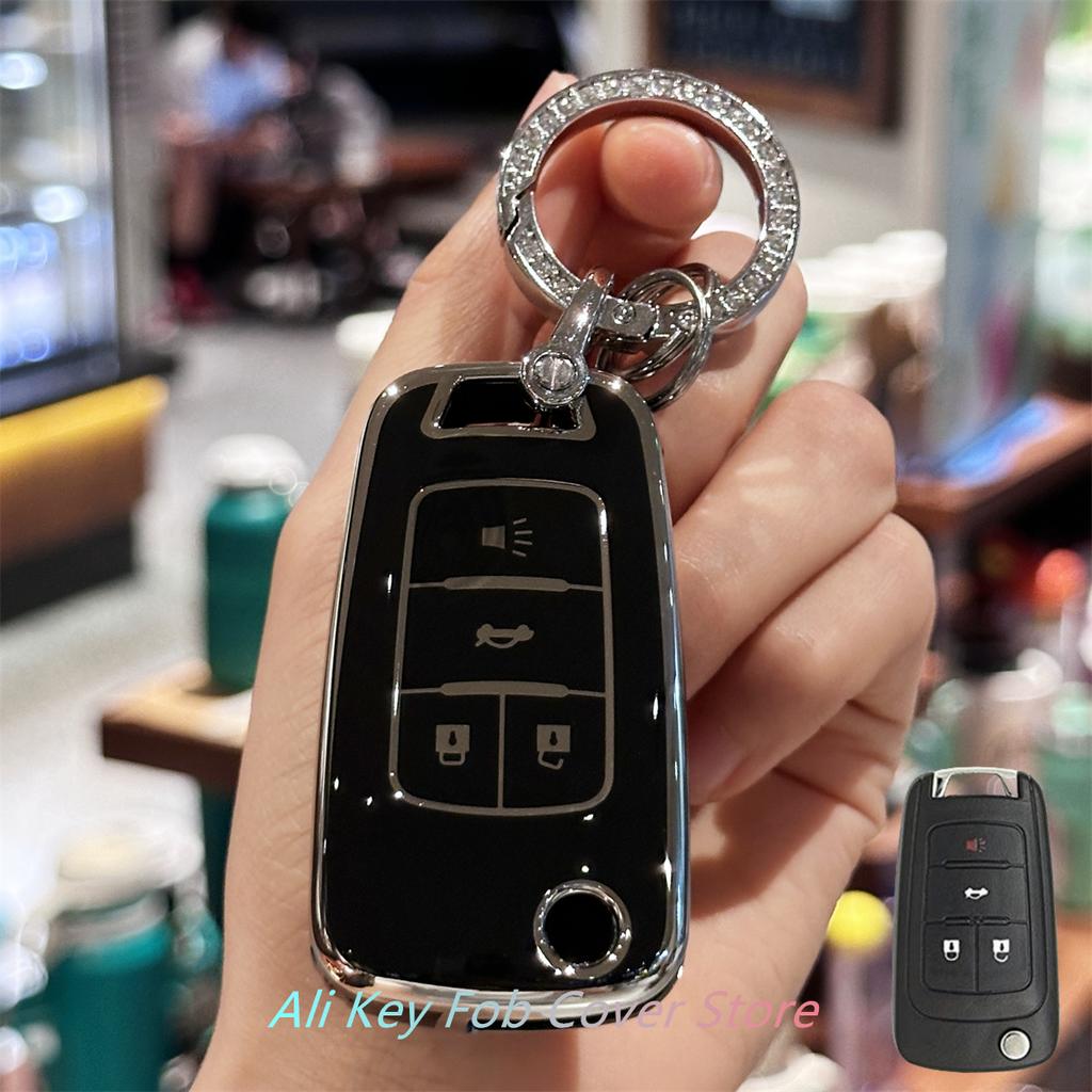 AABHM1 Key Fob Cover Keychain Lanyard for Chevrolet 2010-2019 Impala Camaro Cruze Equinox Malibu Sonic 4 Buttons