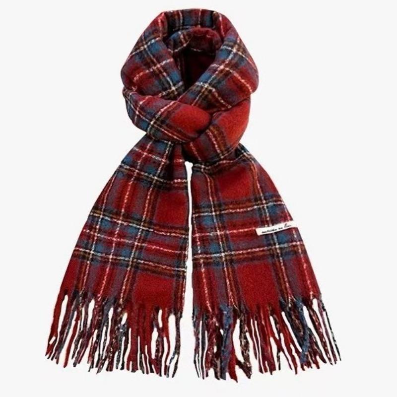 Christmas Scarf Collection Red Scarf Female Autumn and Winter White Student Warm New Scarf Couple Gift