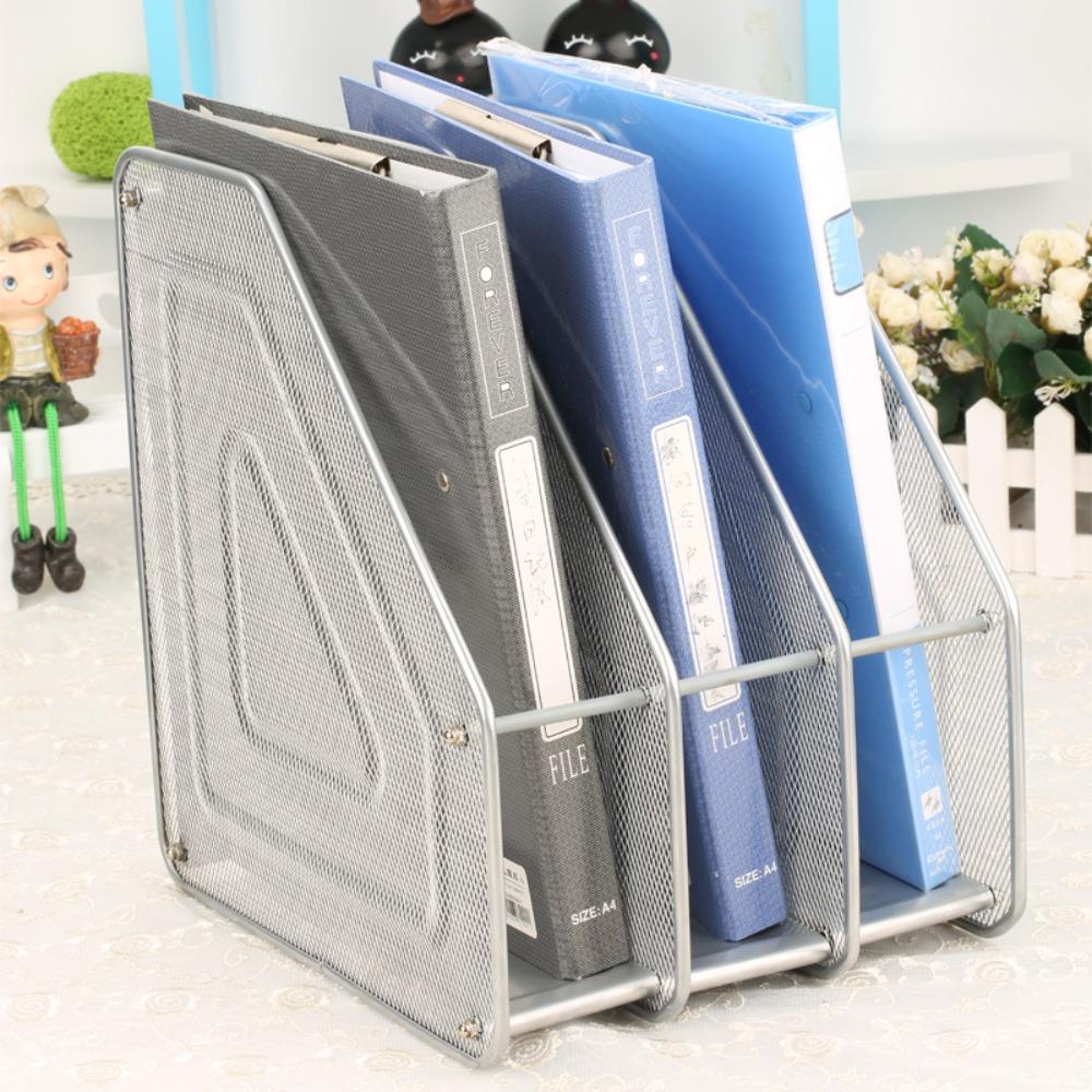 Data Rack 3 Tier File Frame Wire Mesh Standing Desktop File Folder Metal File Rack Restaurant