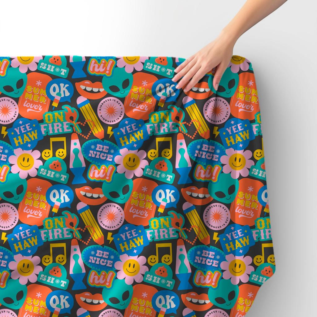 Royal Samt Stoff Polyester Zum Nähen - Motiv Aufkleber Aus Den 90Ern
