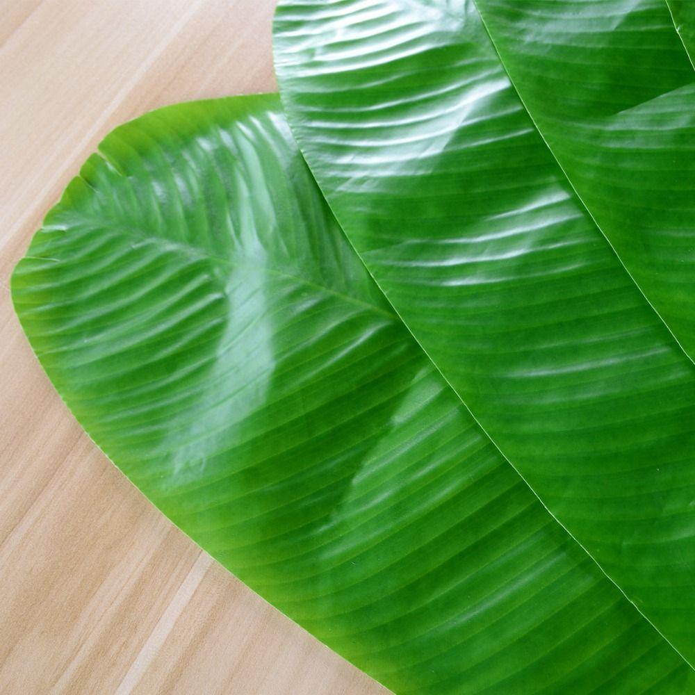 1Pcs Simulation Artificial Banana Leaf Heat Resistant Kitchen Placemats  Party Wedding Decoration