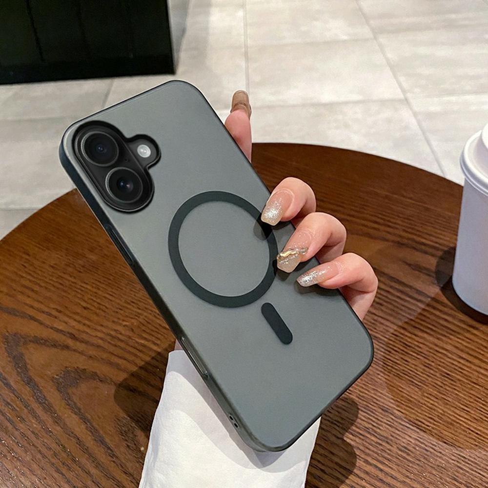 For iPhone 16 Magnetic Case Compatible with MagSafe Frosted PC Phone Cover - Desert Gold