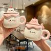 Birthday Gift Girls Cute Milk Fufu Ceramic Cup High Value Household Mug with Lid Spoon Graduation Gift