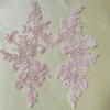2 Pcs Embroidery Lace Applique Sewing Flower Fabric Collar Patch Motif Wedding Gown Dress Bridal DIY Crafts for Daily Wear Tailor Shops