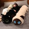 New Big Soft Plush Funny Cat Pillow Black White Caterpillar Cat Cushion Plush Doll Children Stuffed Caterpillars Plush Kids Toys