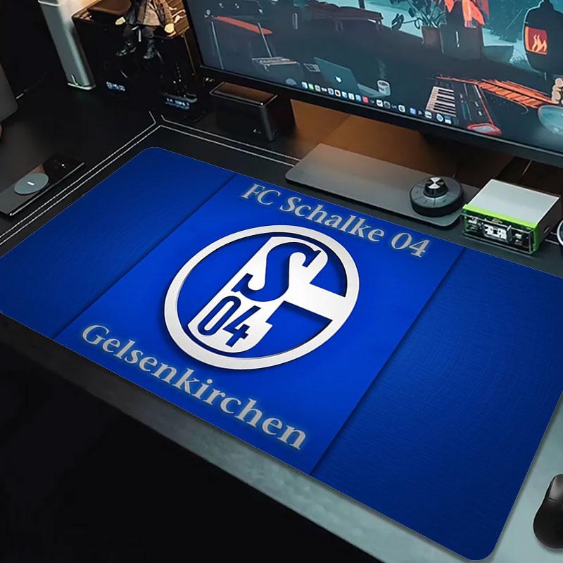 FC Schalke 04 Большой Коврик для Мыши Большой Игровой Коврик для Стола Нескользящий Коврик для Ноутбука Планшета Большой Коврик для Мыши XXL Коврик Мини-ПК Игровой Коврик с Заблокированным Краем