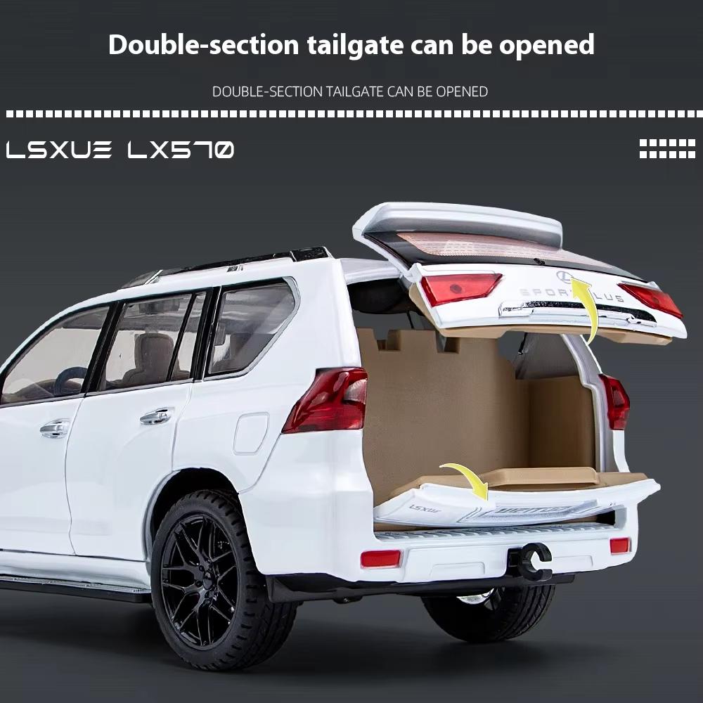 Новый Большой 1:18 Lexus LX570 Внедорожник из металлического сплава Литая модель автомобиля Звук и свет Инерционная коллекция Изысканный подарок Подходит для мальчиков