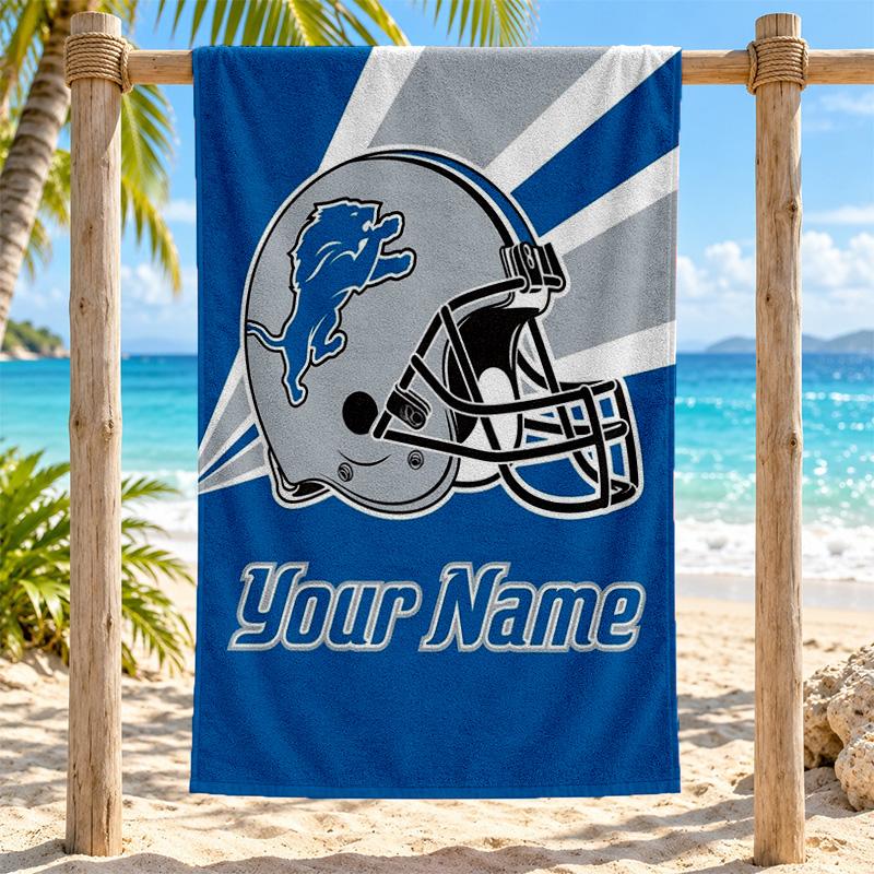 Detroit Lions Custom Name Beach towels also serve as bath towels summer essential a musthave for the outdoors the beach and the pool gift