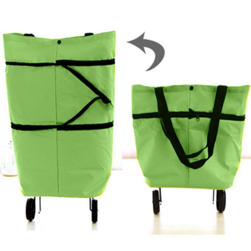 Легкая портативная складная тележка для покупок, тележка на колесиках для багажа, сумка на колесиках