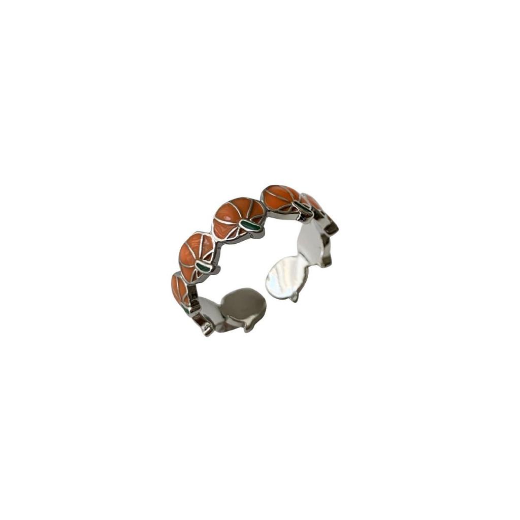 European-American Enamel Pumpkin Halloween & Christmas Adjustable Ring