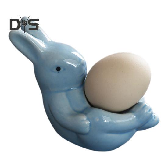 Подставка для яиц в виде лежащего кролика, керамическая подставка для яиц в виде кролика, пасхальное украшение, подставка для яиц всмятку, обеденный стол, сувениры для весенней домашней вечеринки