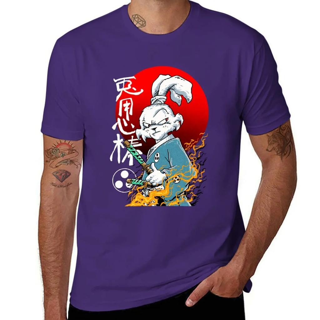 Футболка Usagi Yojimbo кавайная одежда одежда в стиле аниме быстросохнущие аниме-товары приталенные футболки для мужчин