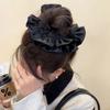 Flower Shape Pleated Hair Scrunchies Elegant Exaggerated Hair Rope Oversized Hair Tie  Ladies