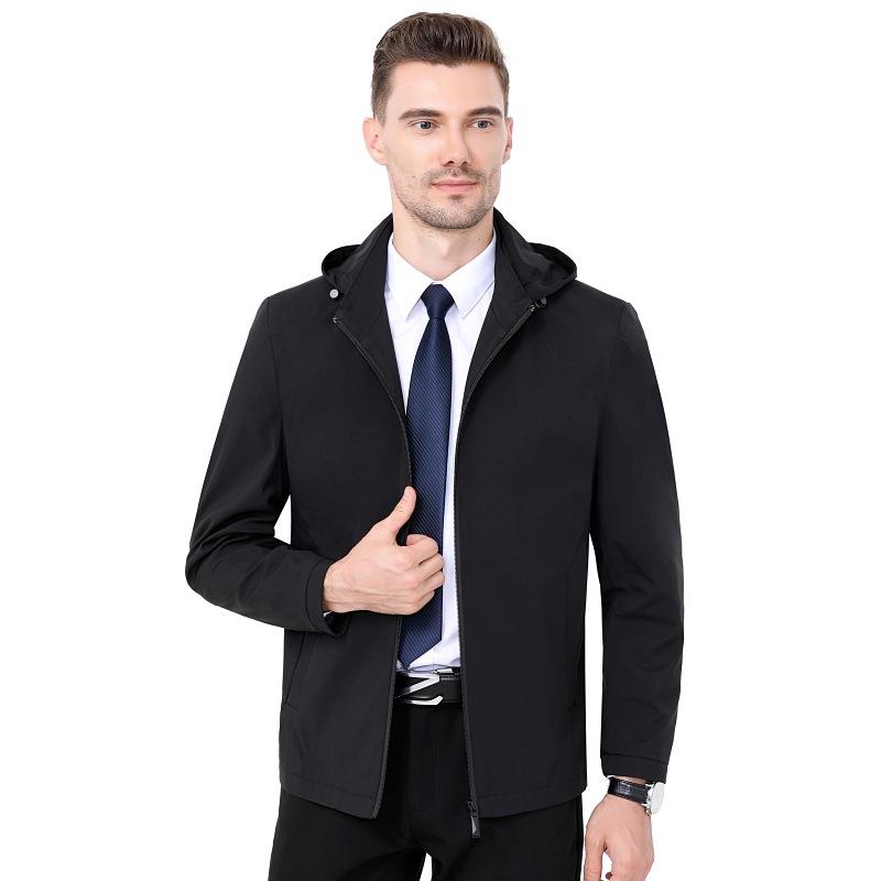 Куртки для мужчин среднего возраста, тонкие худи в стиле business casual для весны и осени, универсальные куртки из тутового шелка для пап среднего и пожилого возраста