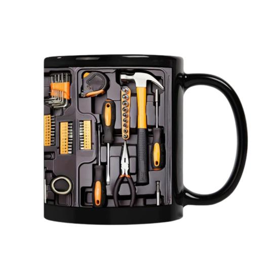 Кружка-инструментальный ящик механика Стильная керамическая чашка в виде инструментального ящика 11 унций Подарок на тему инструментов для механиков, папы, мужа