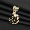 Brooch Rhinestone Cat's Eye Stone Hollow-out Cat Suit Dress Accessories