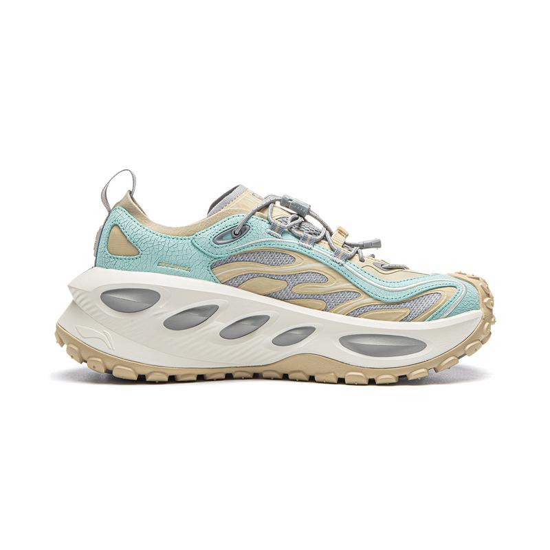 Li Ning Ranger Беговые кроссовки Женские Низкие Озерный Серый Синий/Песочный Хаки/Спокойный Серый AZGW312-5
