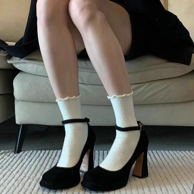 Мода 2025 Лето Новые Женские Мэри Джейн Модные Мелкие Ремешок с Пряжкой на Щиколотке Высокий Каблук Модные Элегантные Вечерние и Платье Туфли Женские