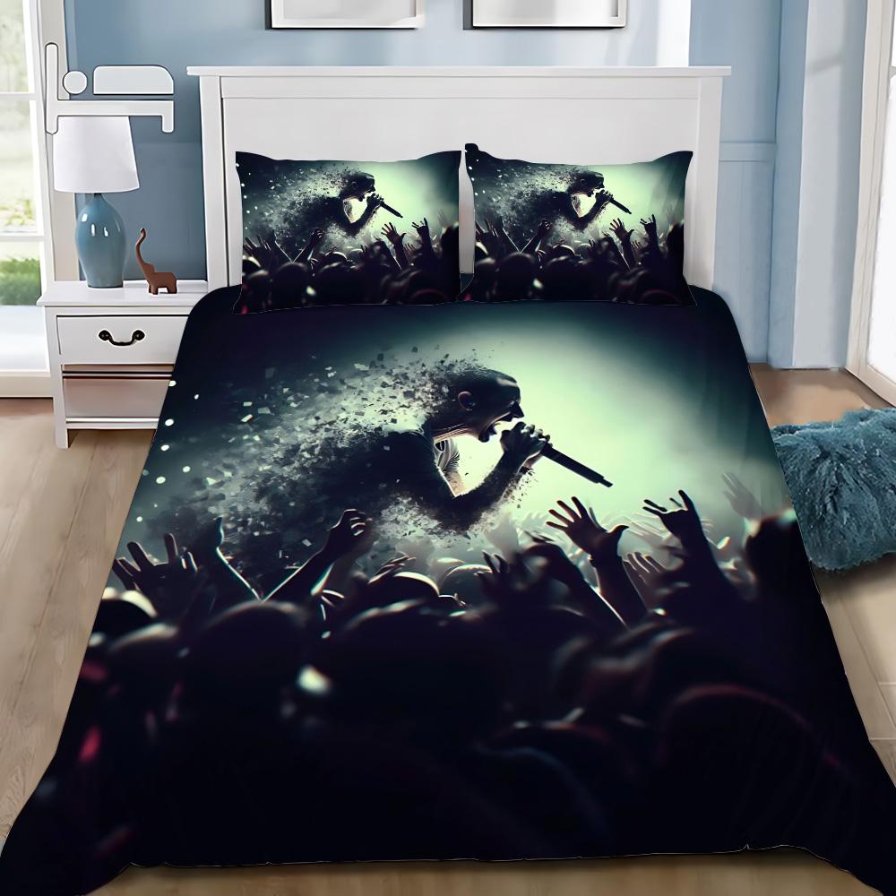 Duvet Cover Pillowcase Bedding Set Rock band Linkin P-Park Adult Boy Girl Bedroom Decoration Children Single Double Large Size