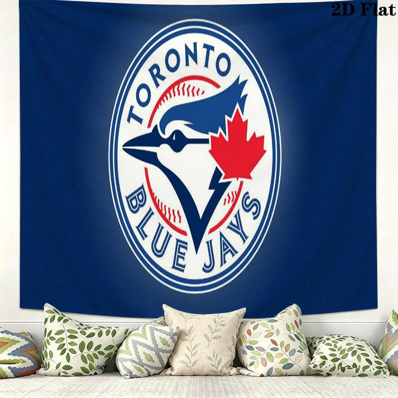 Toronto Blue Jays Logo Wall Tapestry Aesthetic Wall Hanging Printed Fabric Blanket Decorative Tapestries for Bedroom Living Room Home Decor