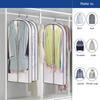 1/5Pcs Garment Bag Dustproof Waterproof Breathable Clear Zipper PVC Wardrobe HangingBusiness Suit Overcoat Dress Coat Dust Cover