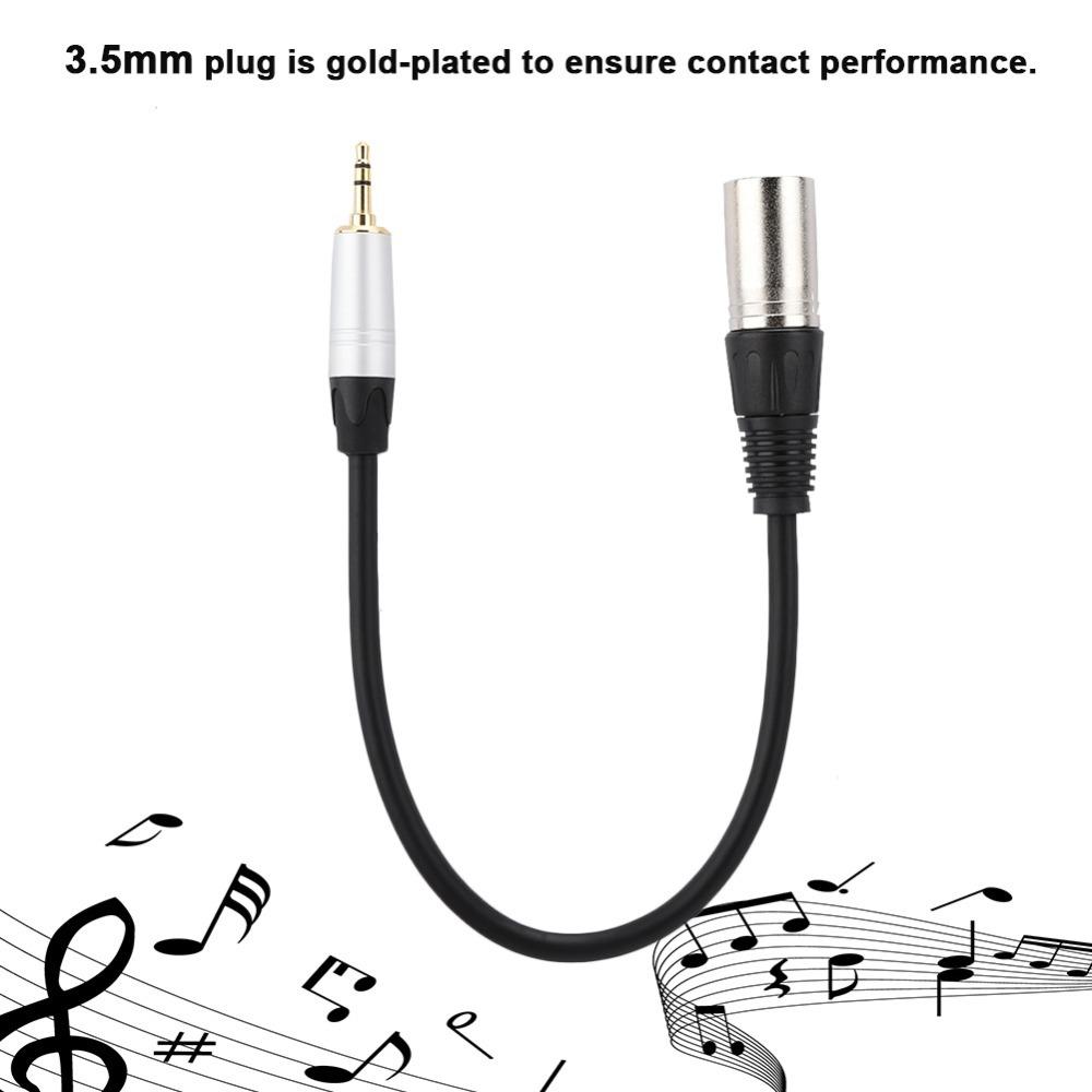 30cm Male Audio Adapter Cable Plug and Play Converter 3.5mm Male To 3PIN XLR Male Studio Recording