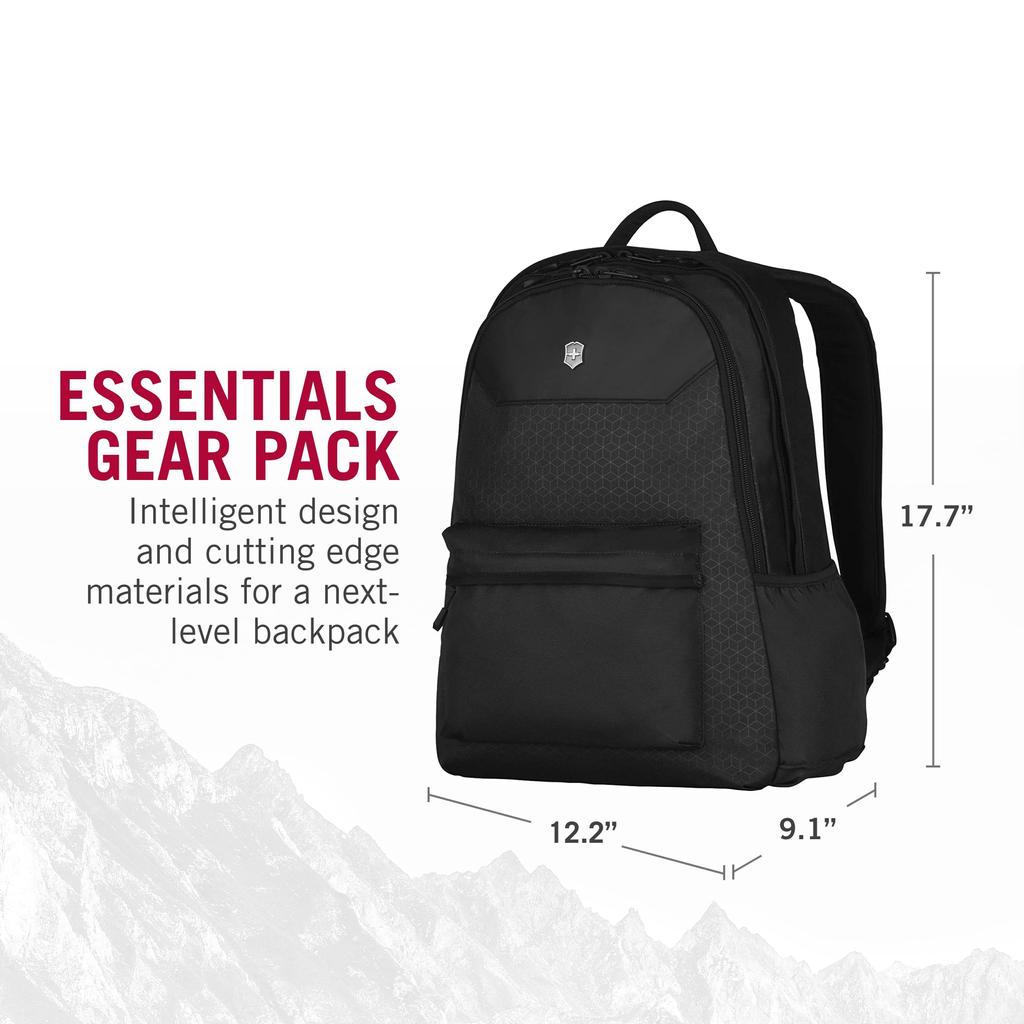 Altmont Original Standard Backpack Функциональный и удобный деловой рюкзак с сетчатым карманом, крючком для ключей, держателем для ручек, биркой по имени, боковым карманом, повседневный, 25 л, черный